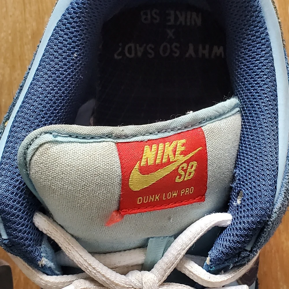 Nike SB Dunk Low Why So Sad Size 10 DX5549-400 Sneakers Shoes Blue NO BOX - Picture 5 of 12